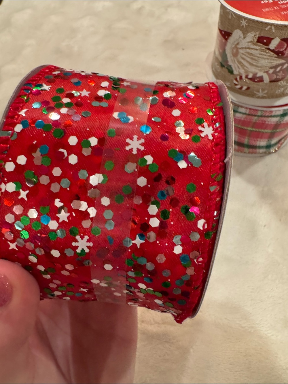 NEW 4 Rolls of Wired Christmas Ribbon - Picture 5 of 9